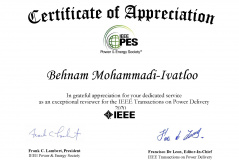 Outstanding Reviewer IEEE Transactions on Power Delivery